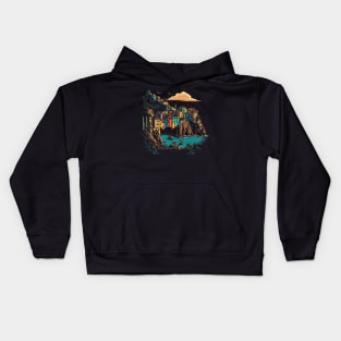 Cinque Terre Pixel Art Kids Hoodie